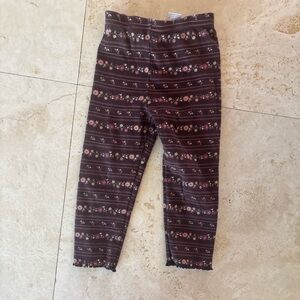 Gymboree Purple Floral Stripe Leggings